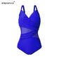 2023 New Sexy One Piece Swimsuit Women Mesh Patchwork Bathing Suits Vintage Swimwear Summer Beach Wear Swim Suit Plus Size M-4XL