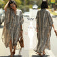 2023 Sexy Cold Shoulder V Neck Bats Sleeve Loose Summer Beach Dress Plus Size Women Beachwear Kaftan Black Dresses Q943