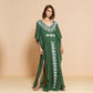 2023 Sexy Cold Shoulder V Neck Bats Sleeve Loose Summer Beach Dress Plus Size Women Beachwear Kaftan Black Dresses Q943