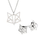 Skyrim Fox Animal Pendant Necklace Earring Jewelry Sets Stainless Steel Golden Set for Women Chain Necklaces Stud Earrings Gift