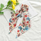 2022 Bohemian Polka Dot Floral Printed Bow Hair Scrunchies  Women Elastic Hair Band Ponytail Scarf Ribbon Hair Ties Accesories