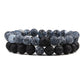 1-2PCS Beaded Bracelets Bangles Set Natural Lava Stone Couples Distance Energy Elastic Rope Men Women Best Friend Jewelry Gift