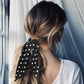 2022 Bohemian Polka Dot Floral Printed Bow Hair Scrunchies  Women Elastic Hair Band Ponytail Scarf Ribbon Hair Ties Accesories