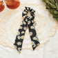 2022 Bohemian Polka Dot Floral Printed Bow Hair Scrunchies  Women Elastic Hair Band Ponytail Scarf Ribbon Hair Ties Accesories