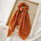 2022 Bohemian Polka Dot Floral Printed Bow Hair Scrunchies  Women Elastic Hair Band Ponytail Scarf Ribbon Hair Ties Accesories