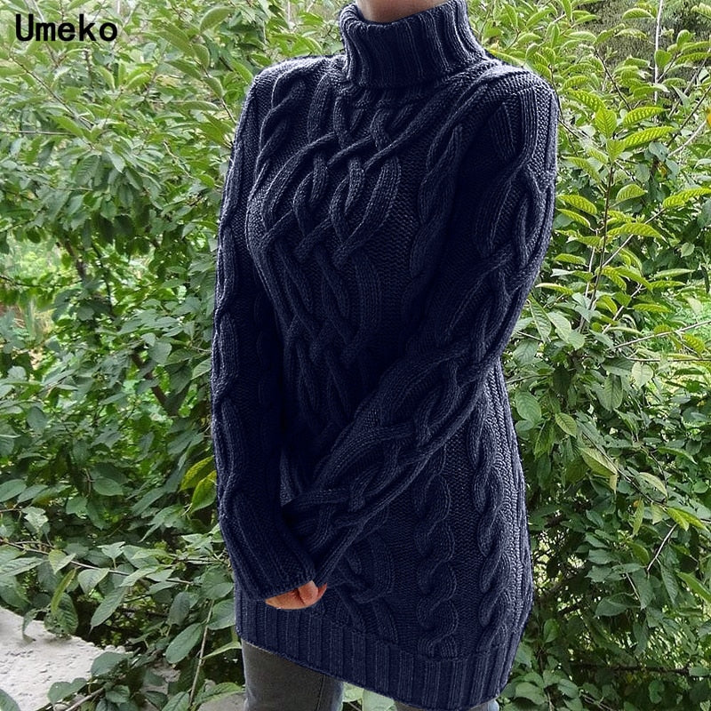 Gray Oversized Turtleneck Sweater Dress Women Warm Autumn and Winter Clothes Knit 5XL Plus Size Pullover Sweaters Mujer 2020