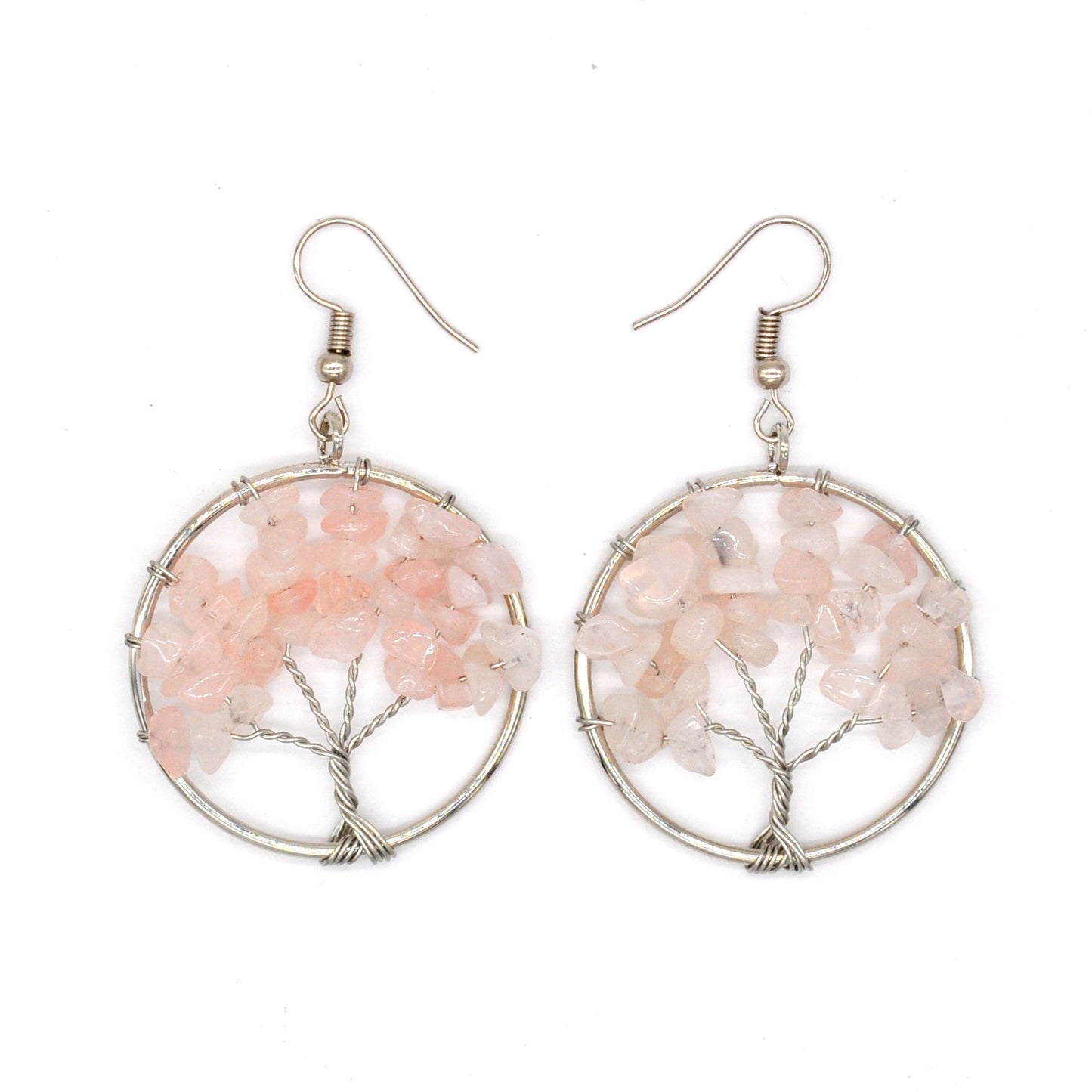 7 Chakra Quartz Natural Stone Tree of Life Pendulum Pendant Earrings for Women Healing Crystal  Earring Pendants Reiki Jewelry