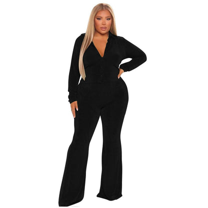 2 Piece Plus Size Women's Clothing Autumn Winter Velvet Solid Sexy Two-piece Set Long Sleeve Shirts Straight Pants Casual Outfit