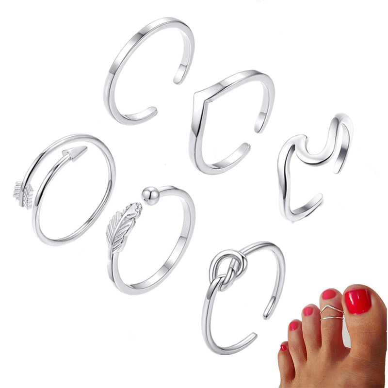 Knuckle Finger Ring Open Bohemia Beach Toe Rings For Women Foot Accesories Anillos Mujer Bague Femme 2021 Retro Jewelry Bijoux