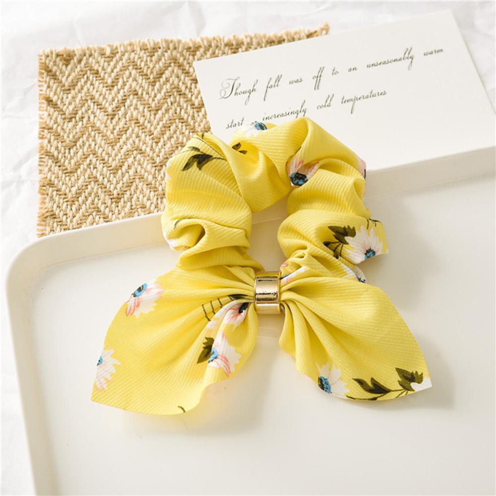 2022 Bohemian Polka Dot Floral Printed Bow Hair Scrunchies  Women Elastic Hair Band Ponytail Scarf Ribbon Hair Ties Accesories