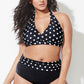 2022 Swimwear High Waisted Two Piece Plus Size Large Size Plus Fat Printed Swimsuit Women Back Chalaza Bikini Beach Bathing Suit