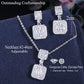 CWWZircons Exquisite Shiny Baguette White Cubic Zirconia Fashion Brand Ladies Earring Pendant Necklace Chic Jewelry Sets T469