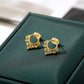 2020 New Fashion Gold color Lace Pendant Small Earring 2020 Trend Flowers Stud Earrings For Women Jewelry Accesories For Girls