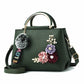 Fashion Flowers Designer Pu Leather Crossbody Bags for Women Vintage Small Shoulder Handbags Female Casual Top-Handle