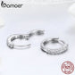 BAMOER 100% 925 Sterling Silver Dazzling CZ Crystal Circle Round Hoop Earrings for Women Sterling Silver Jewelry SCE351-1H