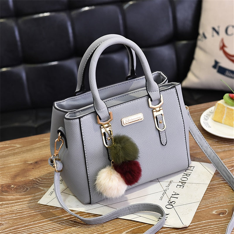 SWDF Brand Women Hairball Ornaments Totes Solid Sequined Handbag Hot Sale Party Purse Ladies Messenger Crossbody Shoulder Bags