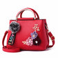 Fashion Flowers Designer Pu Leather Crossbody Bags for Women Vintage Small Shoulder Handbags Female Casual Top-Handle