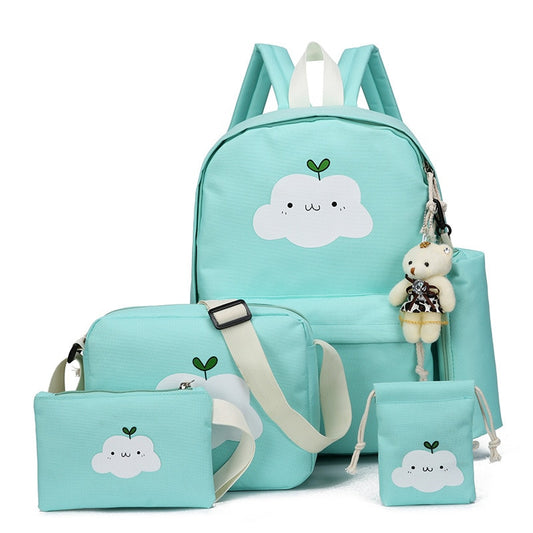 Clouds Printing Children School Bags Set For Girls Teenagers 5pcs Backpacks Kids Orthopedics Schoolbag Backpack mochila infantil