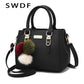 SWDF Brand Women Hairball Ornaments Totes Solid Sequined Handbag Hot Sale Party Purse Ladies Messenger Crossbody Shoulder Bags