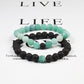 1-2PCS Beaded Bracelets Bangles Set Natural Lava Stone Couples Distance Energy Elastic Rope Men Women Best Friend Jewelry Gift