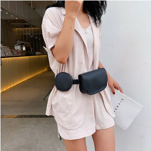 Vintage Fanny Pack Luxury PU Leather Women Waist Belt Bags  Fashion Designer Mini Round Chest Bag Female Casual Pouch Coin Purse