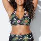 2022 Swimwear High Waisted Two Piece Plus Size Large Size Plus Fat Printed Swimsuit Women Back Chalaza Bikini Beach Bathing Suit