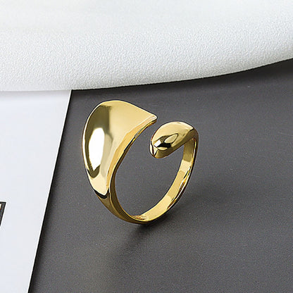 Foxanry INS Fashion 925 Stamp Couples Rings for Women Creative Irregular Smooth Rings Birthday Party Jewelry Gifts