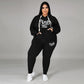 XL-5XL Wholesale Dropshipping Winter Plus Size Women Clothing Two Piece Set Long Sleeve Hoodie Pant Sport Suits Female Outfit