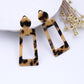 2019 Fashion Tortoise Color Clip on Earrings Leopard Acrylic Long Geometric Square Circle Without Piercing Ear Clips for Women