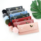 New Fashionable Women Long Wallets Pure Color Wool Ball Bow Clutch Bag Card Bag Coin Purse Standard Wallets PU Solid Polyester