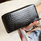 Femalelong Purse Fashion Bright Lacquered Coin Handbag Solid Color Double Zipper Larger Capacity Card Stone Pattern Long Wallet