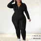 Wmstar Plus Size Two Piece Outfits Women Hoodies Sweatsuit Leggings Pants Sets Solid Stretch Matching Wholesale Dropshipping New