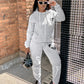 LW Plus Size Sweatshirt Suits COTTON 2PC Autumn 2022 Broken Heart Zipper Up Drawstring Tracksuit Hoodie Jackets+ Pants Suits