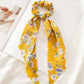 2022 Bohemian Polka Dot Floral Printed Bow Hair Scrunchies  Women Elastic Hair Band Ponytail Scarf Ribbon Hair Ties Accesories