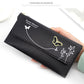 New Fashionable Women Long Wallets Pure Color Wool Ball Bow Clutch Bag Card Bag Coin Purse Standard Wallets PU Solid Polyester