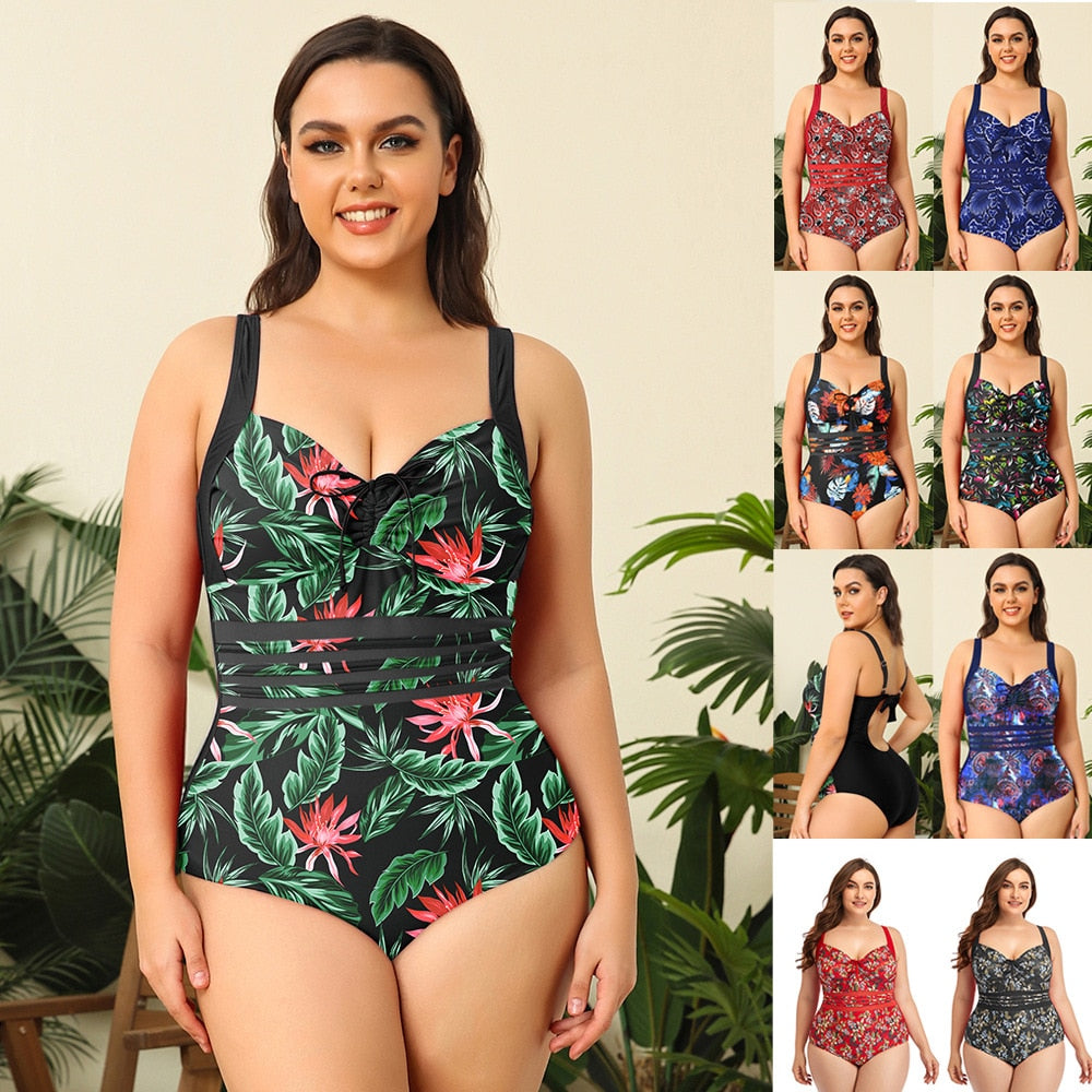 Summer Large Swimsuits Women One-Piece Swimwear Plus Size Tankini Bikini Sets Beach Wear Bathing Suit Female Swimming Wear Suits