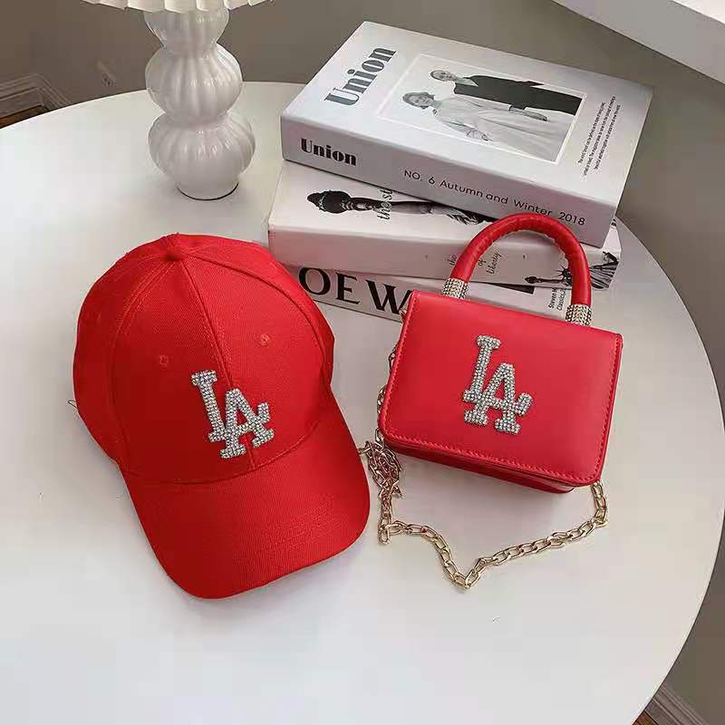 Diamond LA Girls Purses Crossbody Bags And Hat Set Colorful Diamond Trend Hand Bag Women's Branded Trending Shoulder Handbags